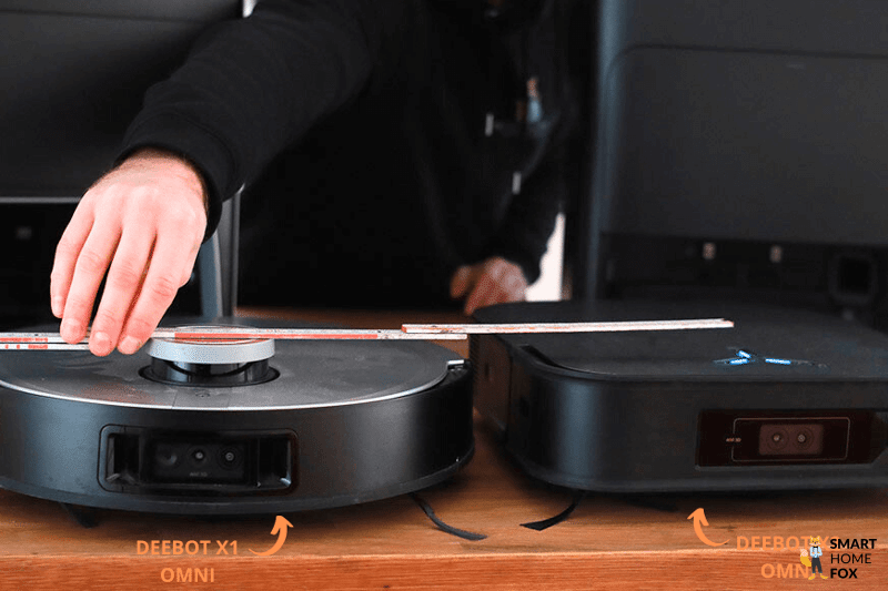 ECOVACS DEEBOT OMNI X2 vs X1 Abmessung.